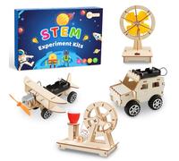 JTgugu Lot de 4 expériences, kit de Construction électronique, Jouet STEM | kit de Construction Scientifique, Puzzle 3D, bâtiment, boîte d'expérimentation pour, Enfants à partir de 8, 9, 10, 11, 12