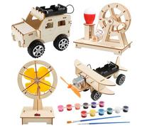 JTgugu Lot de 4 expériences pour Enfants à partir de 8, 9, 10, 11, 12, kit de Construction électronique, Jouet STEM, kit de Construction Scientifique, Puzzle 3D, bâtiment, boîte d'expérimentation