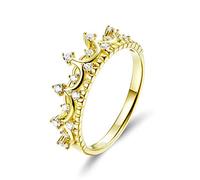 JTIAN Bague De Fête en Argent Sterling 925 Princesse Reine Couronne, Trois Tailles Au Choix, Cadeau d'anniversaire pour Femme (Size n ° 6)