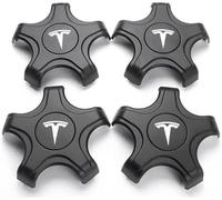 JTJKRBFG 4 Pièces Enjoliveur Central pour Tesla Model 3 2021-2023 18 inch,Cache Moyeux Centre de Jante Capuchons Moyeu Voiture Accessories,C-Black