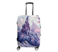 JTKBNVM Clouds over The Castle Housse de bagage élastique lavable et anti-rayures pour valise de 48,3 à 76,2 cm, blanc, L