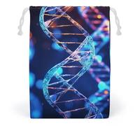 JTKBNVM DNA Genetic Helix Sacs en mousseline de coton avec cordon de serrage Sacs cadeaux en toile Sacs de Noël Sacs cadeaux en tissu Pochette à bijoux Pochettes à cordon 1 pièce