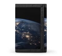 JTKBNVM Earth from The Outer Space Portefeuille à trois volets pour homme et femme Portefeuille fin à trois volets avec poche avant | Portefeuille polyvalent avec 8 porte-cartes de crédit, style,