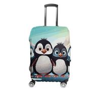 JTKBNVM Five Cute Penguins Housse de bagage approuvée par la TSA Housse élastique lavable Housse de protection anti-rayures pour valise de 48,3 à 76,2 cm, blanc, XL