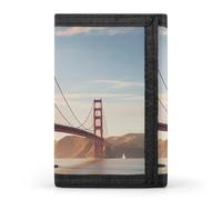 JTKBNVM Golden Gate Bridge Portefeuille à trois volets pour homme et femme Portefeuille fin à trois volets avec poche avant | Portefeuille polyvalent avec 8 porte-cartes de crédit, style, taille