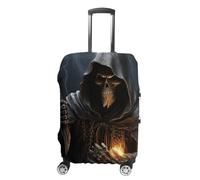 JTKBNVM Grim Reaper Housse de bagage approuvée par la TSA Housse de bagage élastique lavable Housse de protection anti-rayures pour valise de 48,3 à 76,2 cm, blanc, XL