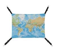 JTKBNVM Hamac pour chat avec carte du monde - Hamac pour animal domestique - Hamac pour chat de grande taille - Hamac doux à suspendre pour chat