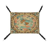 JTKBNVM Hamac pour chat avec motif carte du monde antique - Hamac pour animaux de compagnie - Hamac pour chat de grande taille - Hamac doux à suspendre pour chat