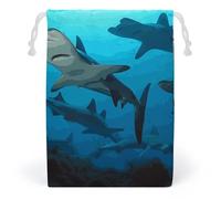JTKBNVM Hammerhead Sharks Sac en mousseline de coton avec cordon de serrage Sacs cadeaux de Noël Sacs cadeaux Sacs à cordon de serrage Sac à bijoux 1 pièce