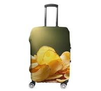 JTKBNVM Housse de bagage à frites de pommes de terre approuvée par la TSA - Housse élastique lavable - Housse de protection anti-rayures pour valise de 48 à 76,2 cm, blanc, M