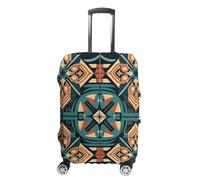JTKBNVM Housse de bagage à grille orange foncé approuvée par la TSA - Housse élastique lavable - Housse de protection anti-rayures pour valise de 48,3 à 76,2 cm, blanc, S