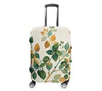 JTKBNVM Housse de bagage à main avec branches de plantes vertes dorées approuvées par la TSA - Housse élastique lavable et anti-rayures pour valise de 48 à 76,2 cm, blanc, XL