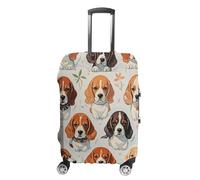 JTKBNVM Housse de bagage à motif Beagle - Approuvée par la TSA - Élastique - Lavable - Housse de protection anti-rayures pour valise de 48 à 76 cm, blanc, M