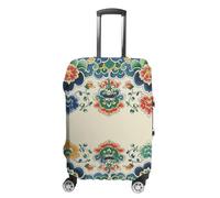 JTKBNVM Housse de bagage à motif de frontière chinoise approuvée par la TSA - Housse élastique lavable - Housse de protection anti-rayures pour valise de 48,3 à 76,2 cm, blanc, L