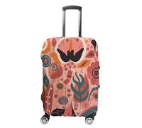 JTKBNVM Housse de bagage à motif d'éléments végétaux approuvée par la TSA - Housse élastique lavable - Housse de protection anti-rayures pour valise de 48 à 76,2 cm, blanc, L