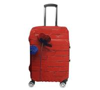 JTKBNVM Housse de bagage à motif mur de briques rouges approuvée par la TSA - Housse élastique lavable - Housse de protection anti-rayures pour valise de 48,3 à 76,2 cm, blanc, XL