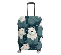 JTKBNVM Housse de bagage à motif ours polaire approuvée par la TSA - Housse élastique lavable - Housse de protection anti-rayures pour valise de 48,3 à 76,2 cm, blanc, XL