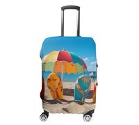 JTKBNVM Housse de bagage à rabat colorée approuvée par la TSA - Housse élastique lavable - Housse de protection anti-rayures pour valise de 48,3 à 76,2 cm, blanc, S