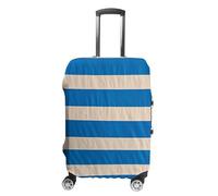 JTKBNVM Housse de bagage à rayures blanches et bleues approuvées par la TSA - Housse de protection élastique lavable et anti-rayures pour valise de 48,3 à 76,2 cm, blanc, M