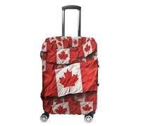 JTKBNVM Housse de bagage avec drapeau canadien approuvée par la TSA - Housse de protection élastique lavable - Protection anti-rayures pour valise de 48,3 à 76,2 cm, blanc, S