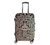 JTKBNVM Housse de bagage calendrier Maya End of the World approuvée par la TSA - Housse élastique lavable - Housse de protection anti-rayures pour valise de 48,3 à 76,2 cm, blanc, L