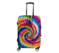JTKBNVM Housse de bagage colorée Tie Dye Is Colorée, approuvée par la TSA - Housse élastique lavable - Housse de protection anti-rayures pour valise de 48,3 à 76,2 cm, blanc, L