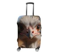 JTKBNVM Housse de bagage d'autruche mignonne approuvée par la TSA - Housse élastique lavable - Housse de protection anti-rayures pour valise de 48,3 à 76,2 cm, blanc, S