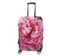 JTKBNVM Housse de bagage de jardin pivoine approuvée par la TSA - Housse élastique lavable - Housse de protection anti-rayures pour valise de 48,3 à 76,2 cm, blanc, M