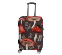 JTKBNVM Housse de bagage en forme de champignons rouges approuvée par la TSA - Housse élastique lavable - Housse de protection anti-rayures pour valise de 48 à 76,2 cm, blanc, L