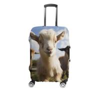 JTKBNVM Housse de bagage en forme de chèvre mignonne approuvée par la TSA - Housse élastique lavable - Housse de protection anti-rayures pour valise de 48,3 à 76,2 cm, blanc, XL
