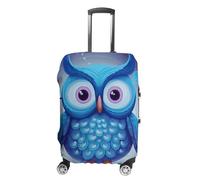 JTKBNVM Housse de bagage en forme de chouette bleue approuvée par la TSA - Housse élastique lavable - Housse de protection anti-rayures pour valise de 48,3 à 76,2 cm, blanc, XL