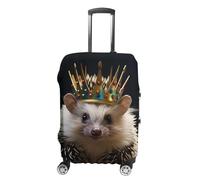 JTKBNVM Housse de bagage en forme de couronne avec hérisson, approuvée par la TSA - Housse élastique lavable - Housse de protection anti-rayures pour valise de 48 à 76 cm, blanc, S