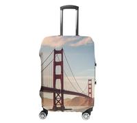 JTKBNVM Housse de bagage Golden Gate Bridge approuvée par la TSA - Housse élastique lavable - Housse de protection anti-rayures pour valise de 48,3 à 76,2 cm, blanc, M