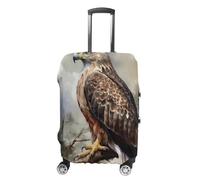 JTKBNVM Housse de bagage Hawk assise dans l'arbre - Approuvée par la TSA - Housse élastique lavable - Housse de protection anti-rayures pour valise de 48 à 76,2 cm, blanc, S