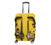 JTKBNVM Housse de bagage jaune pour deux tronçonneuses approuvées par la TSA - Housse élastique lavable - Housse de protection anti-rayures pour valise de 48 à 76,2 cm, blanc, M