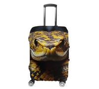 JTKBNVM Housse de bagage jaune serpent approuvée par la TSA - Housse élastique lavable - Housse de protection anti-rayures pour valise de 48,3 à 76,2 cm, blanc, XL