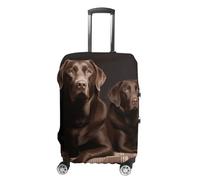 JTKBNVM Housse de bagage marron Labrador Retriever approuvée par la TSA - Housse de bagage élastique lavable - Housse de protection anti-rayures pour valise de 48,3 à 76,2 cm, blanc, S