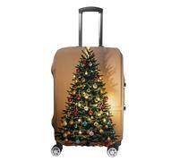 JTKBNVM Housse de bagage ornée d'un sapin de Noël approuvée par la TSA - Élastique et lavable - Housse de protection anti-rayures pour valise de 48 à 76 cm, blanc, M