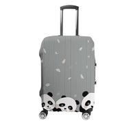 JTKBNVM Housse de bagage panda humoristique approuvée par la TSA - Housse de protection élastique lavable et anti-rayures pour valise de 48,3 à 76,2 cm, blanc, M