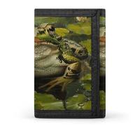 JTKBNVM Lily And Frog Portefeuille à trois volets pour homme et femme Portefeuille fin à trois volets avec poche avant | Portefeuille polyvalent avec 8 porte-cartes de crédit, style, taille unique,