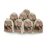JTKBNVM Lot de 8 sacs en mousseline réutilisables avec cordon de serrage - Motif deux escargots - Pour épices, petits sacs cadeaux en toile de jute pour la cuisine, les bijoux, le thé