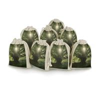 JTKBNVM Lot de 8 sacs en mousseline réutilisables avec cordon de serrage pour épices, petits sacs cadeaux en toile de jute pour la cuisine, les bijoux, le thé
