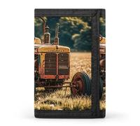 JTKBNVM Old Tractor Photoes Portefeuille à trois volets pour homme et femme Portefeuille fin à trois volets avec poche avant | Portefeuille polyvalent avec 8 porte-cartes de crédit, style, taille