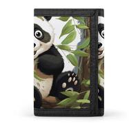 JTKBNVM Panda on The Tree Branch Portefeuille à trois volets pour homme et femme Portefeuille fin à trois volets avec poche avant | Portefeuille polyvalent avec 8 porte-cartes de crédit, style, taille