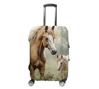 JTKBNVM Peintures Chevaux Bagages Housses de Valise Approuvé TSA Housse Élastique Lavable Bagages Housse de Transport Housse de Protection Anti-Rayures Valise Protecteur Convient aux Valise 48-76