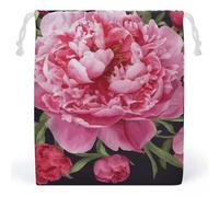 JTKBNVM Pivoine de jardin Sacs en mousseline de coton Sacs à cordon de serrage Sacs cadeaux en toile Sacs de Noël en tissu Sacs cadeaux Sacs à cordon de serrage Sacs à bijoux Sacs à cordon 1 pièce