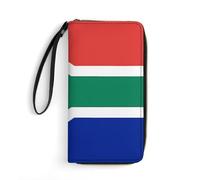 JTKBNVM Portefeuille en cuir pour le travail, drapeau de l'Afrique du Sud, portefeuille pour femme, grande capacité, fermeture éclair, porte-téléphone, pochette de voyage, porte-carte de crédit,