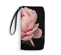 JTKBNVM Portefeuille en cuir pour le travail pivoine femme portefeuille grande capacité fermeture éclair support téléphone pochette sac à main sac à main poignet porte-cartes de crédit, style, 19,8 x