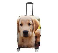 JTKBNVM Retriever Housse de bagage pour chiot approuvée par la TSA Housse élastique lavable Housse de protection anti-rayures pour valise de 48,3 à 76,2 cm, blanc, XL