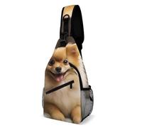 JTKBNVM Sac à bandoulière mignon pour homme de Poméranie - Sac à dos de randonnée - Sac de voyage - Sac à main pour homme - Sac à bandoulière